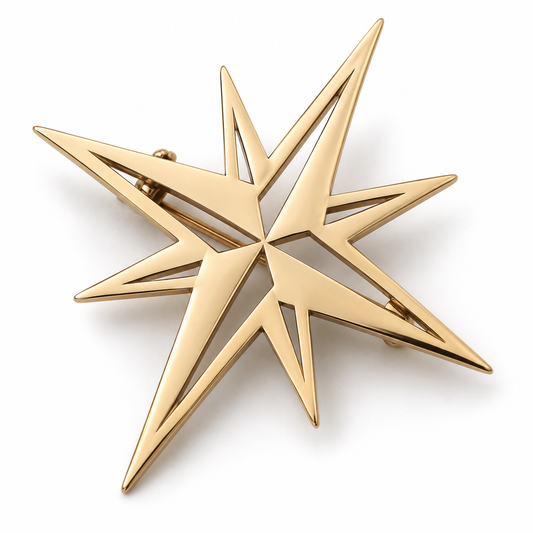 Broche étoile nordique, acier inoxydable