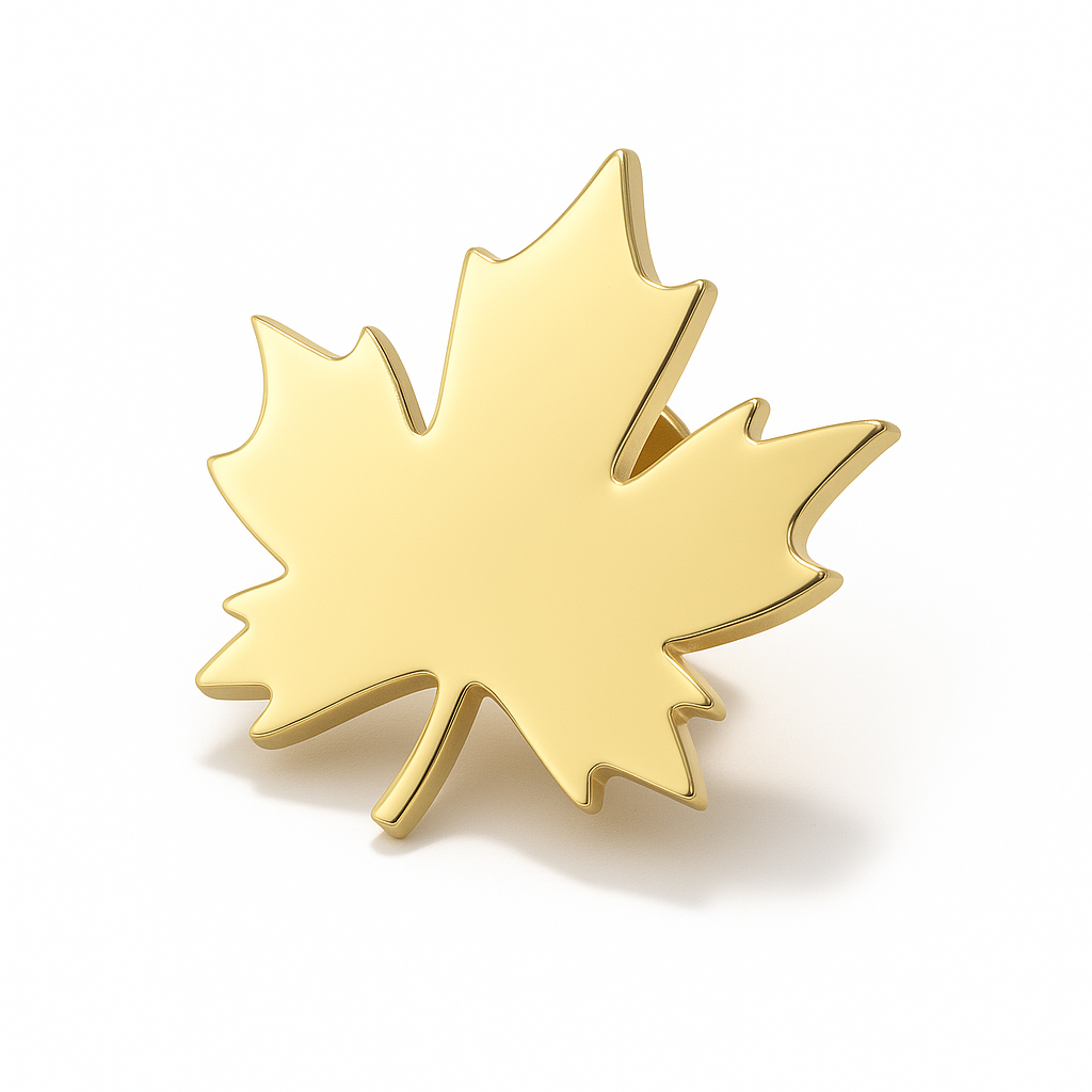 Broche feuille d’automne, acier inoxydable