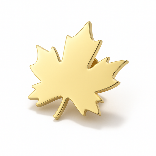 Broche feuille d’automne, acier inoxydable