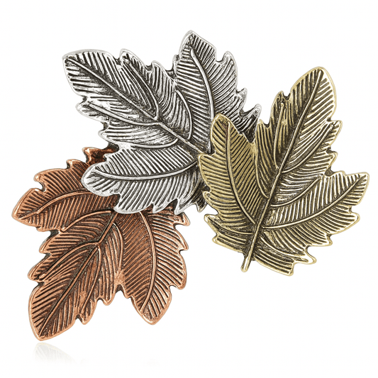 Broche feuille d'érable, alliage métallique