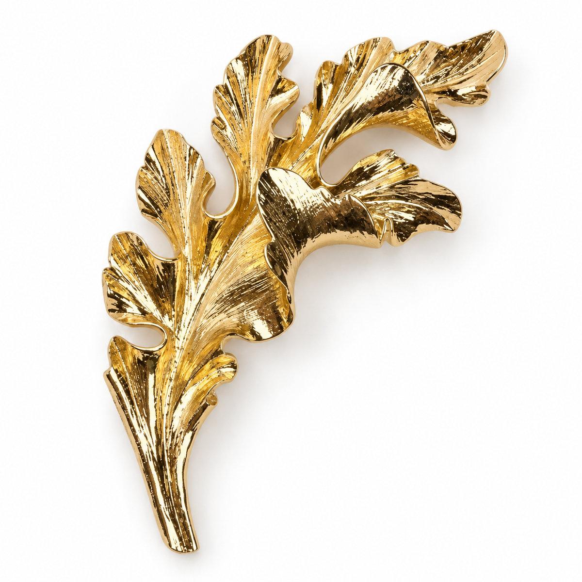 Broche feuille sauvage, alliage métallique