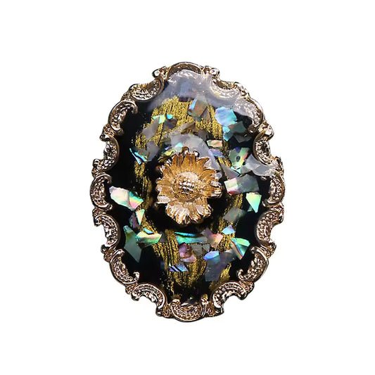 Broche fleur des abysses, alliage métallique