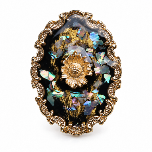 Broche fleur des abysses, alliage métallique