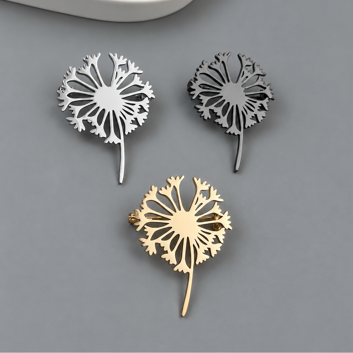 Broche fleur pissenlit, vue complémentaire