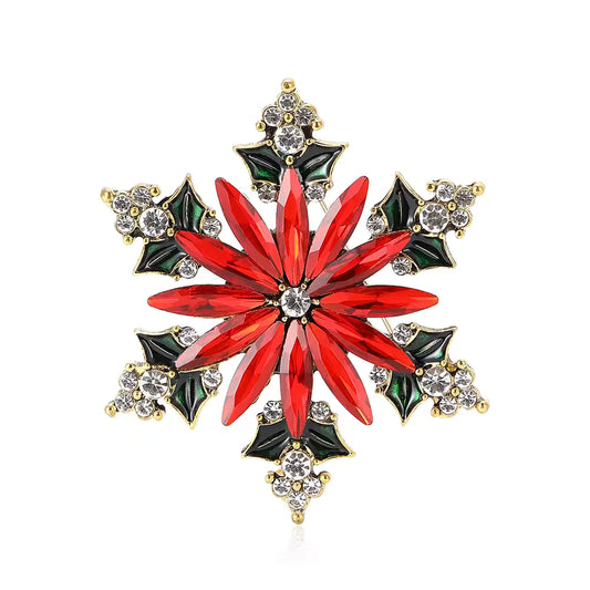 Broche flocon de Noël, alliage métallique