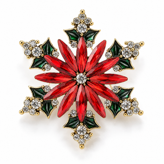 Broche flocon de Noël, alliage métallique