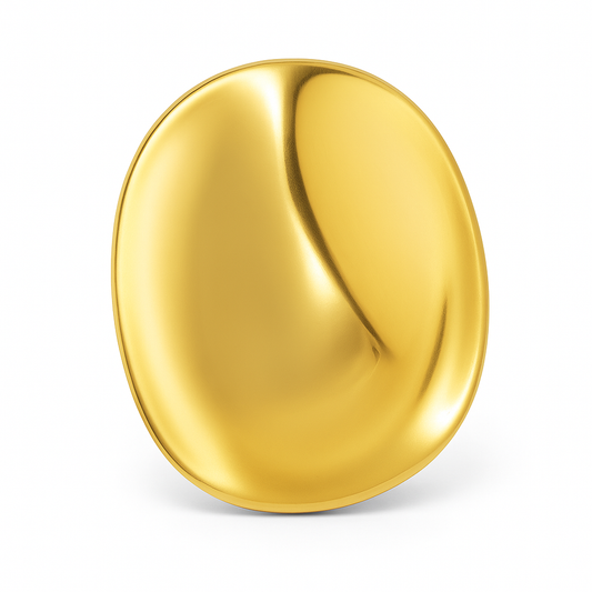 Broche galet, finition dorée, acier inoxydable