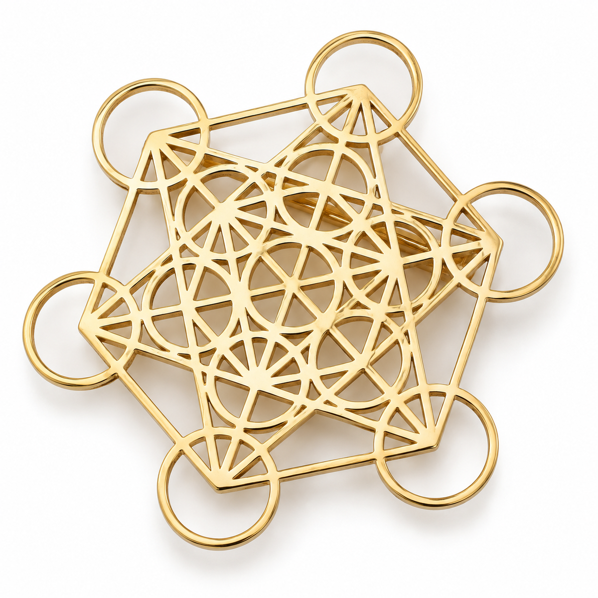 Broche géométrie divine, acier inoxydable