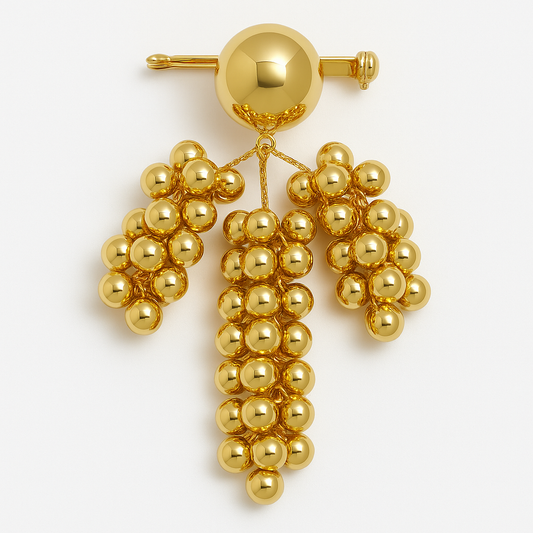 Broche grappe raisin, alliage métallique