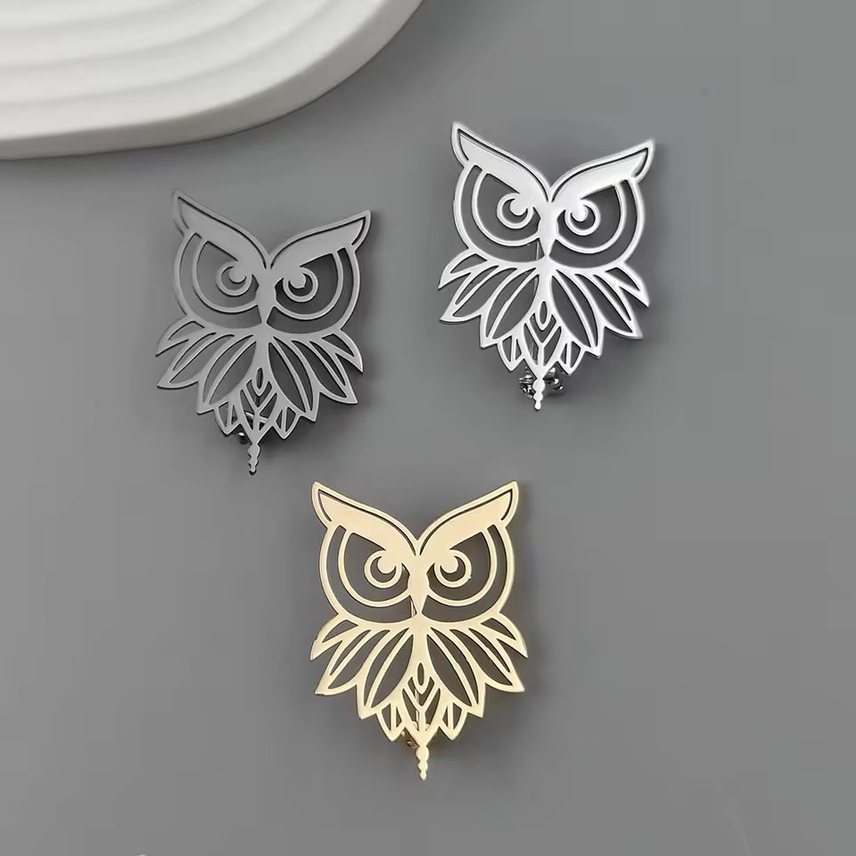 Broche hibou, vue complémentaire