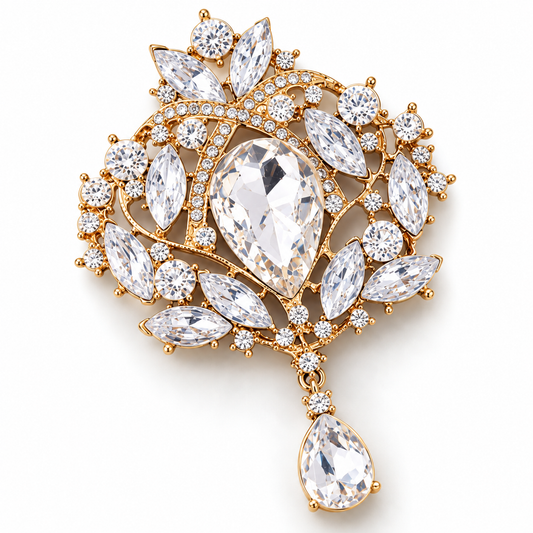 Broche jardin de glace, alliage métallique