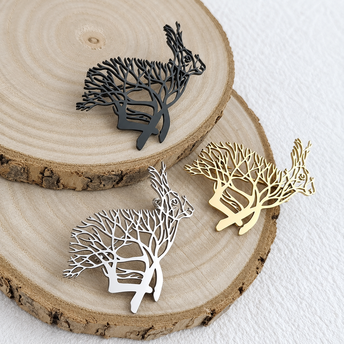 Broche lapin arbre de vie, vue complémentaire