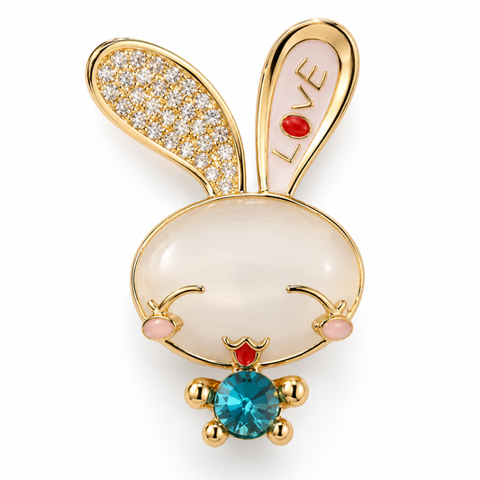 Broche lapin love, alliage métallique