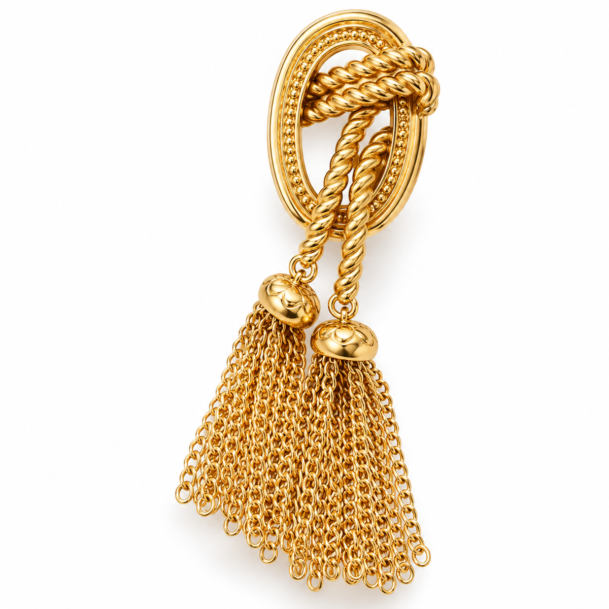 Broche lasso d’or, finition dorée, alliage métallique