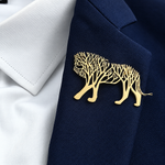 Broche lion arbre de vie - Vignette | Brochiva