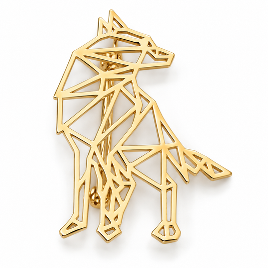 Broche loup ajouré, acier inoxydable