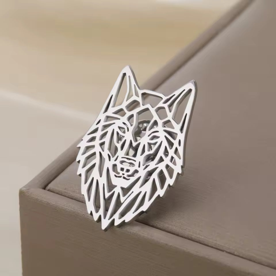 Broche loup solitaire, vue complémentaire 3