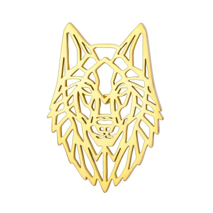 Broche loup solitaire, alliage métallique
