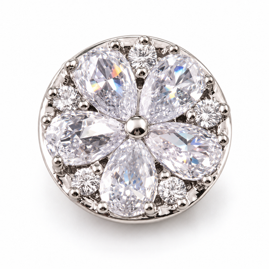 Broche magnétique fleur cristal, modèle style 1