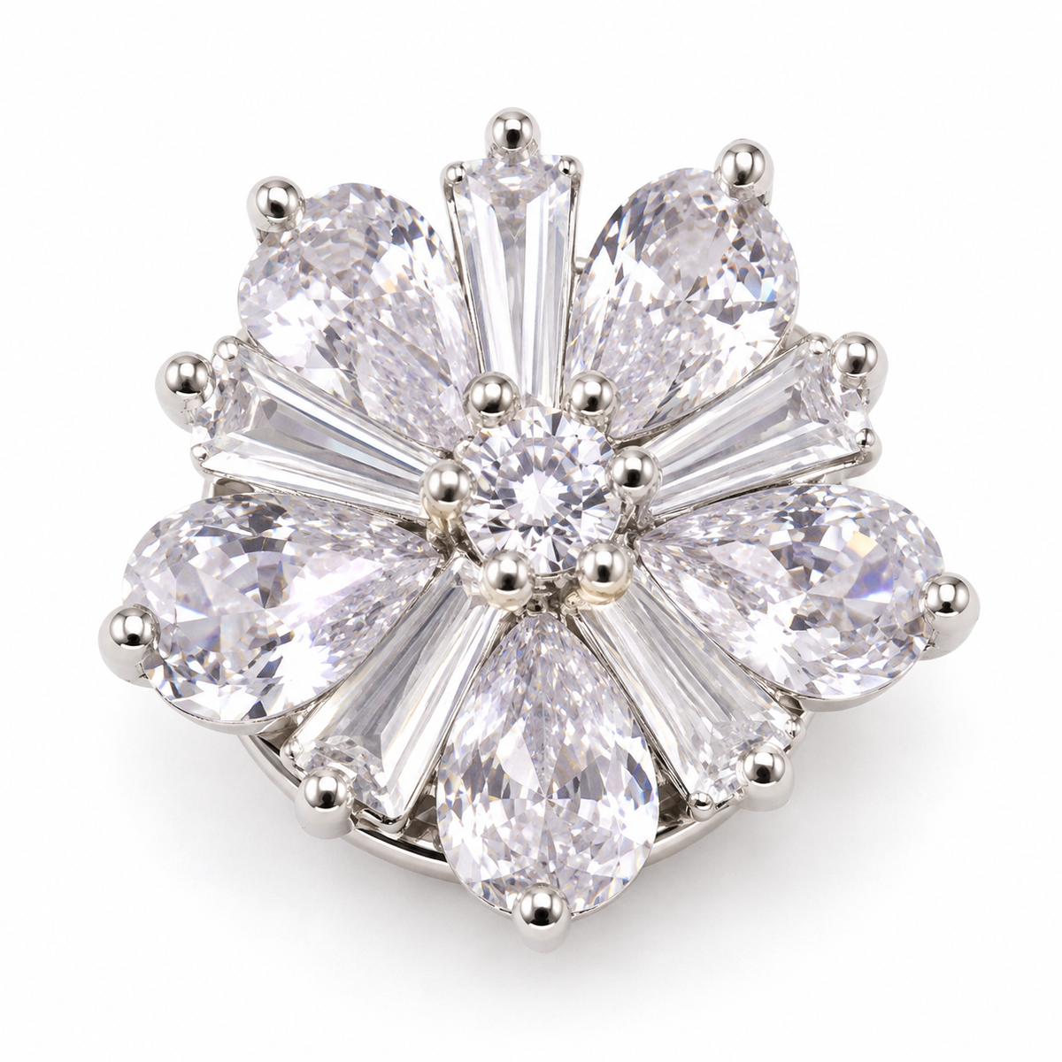 Broche magnétique fleur cristal, modèle style 3