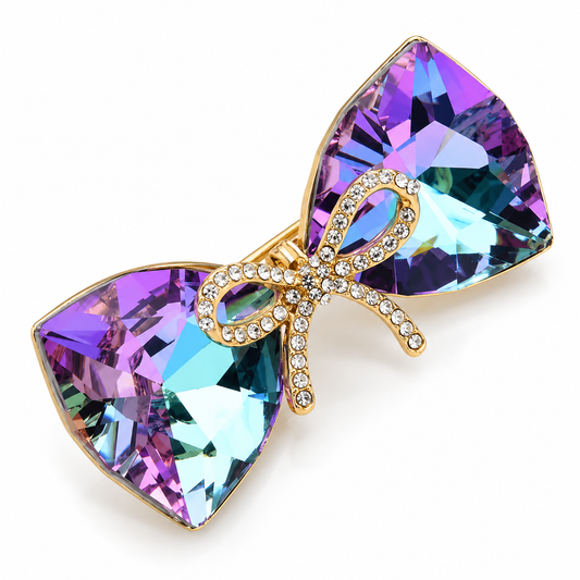 Broche nœud cristal, alliage métallique