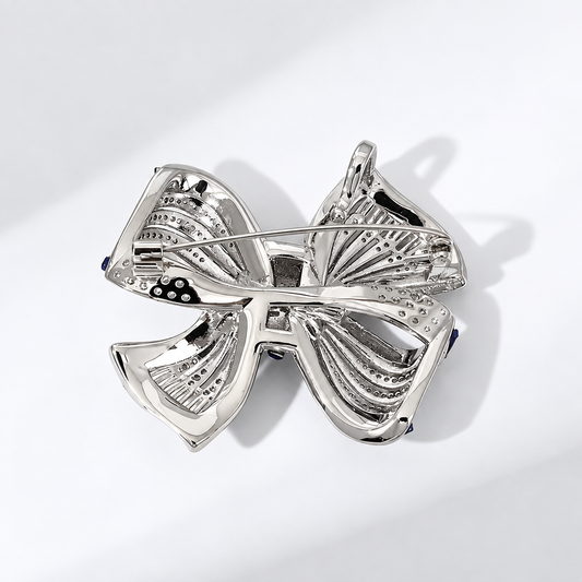 Broche nœud de gala vue de dos, fermoir épingle