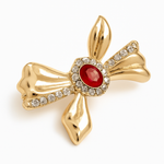Broche nœud pierre rouge - Vignette | Brochiva