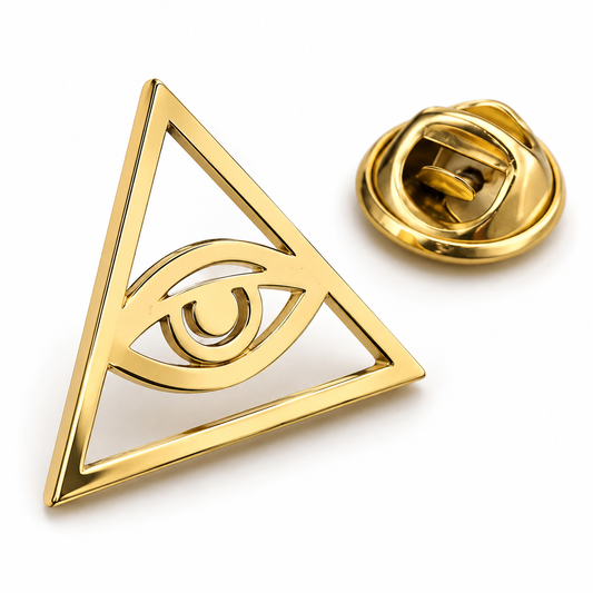 Broche œil providence, acier inoxydable