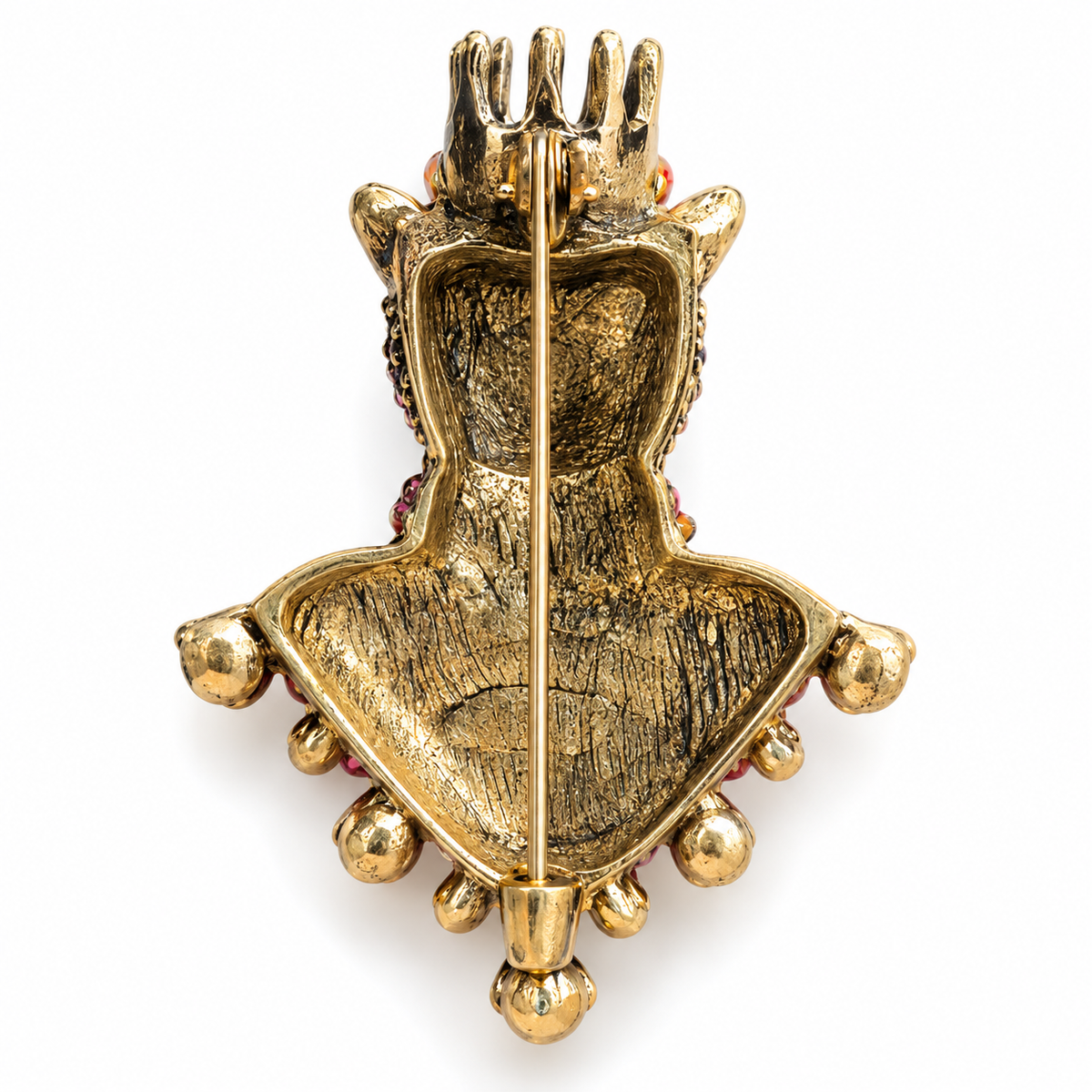 Broche ours souverain vue de dos, fermoir épingle