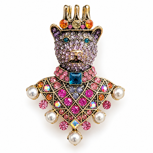 Broche ours souverain, alliage métallique