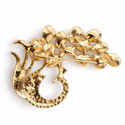 Broche paon scintillant