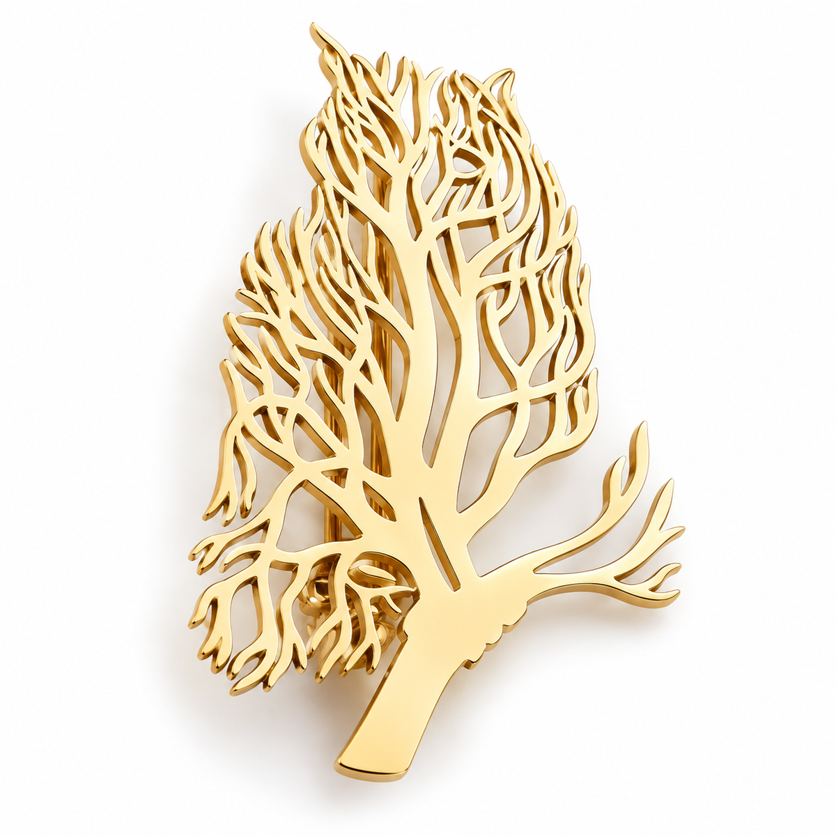 Broche papillon arbre de vie, acier inoxydable