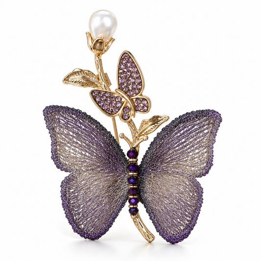 Broche papillon céleste, alliage métallique