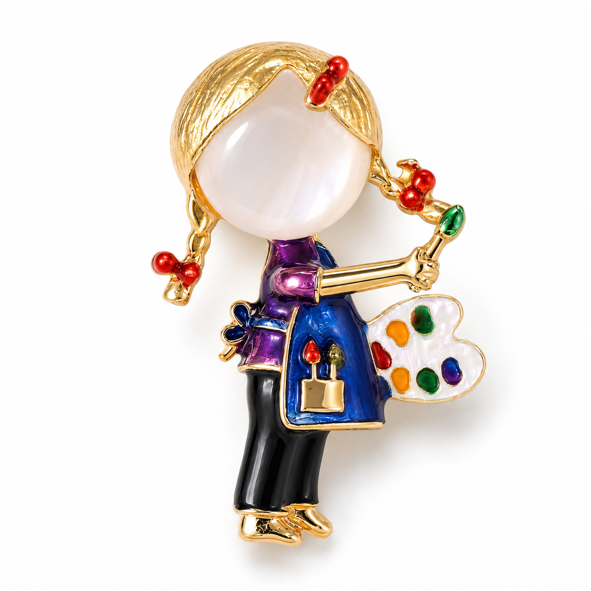 Broche petite artiste, alliage métallique