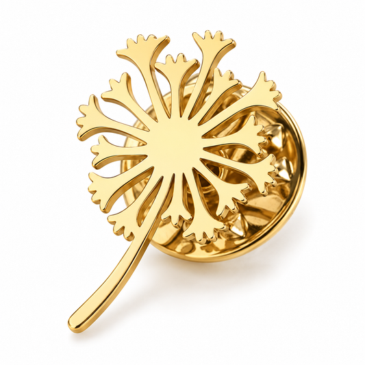 Broche pissenlit, acier inoxydable
