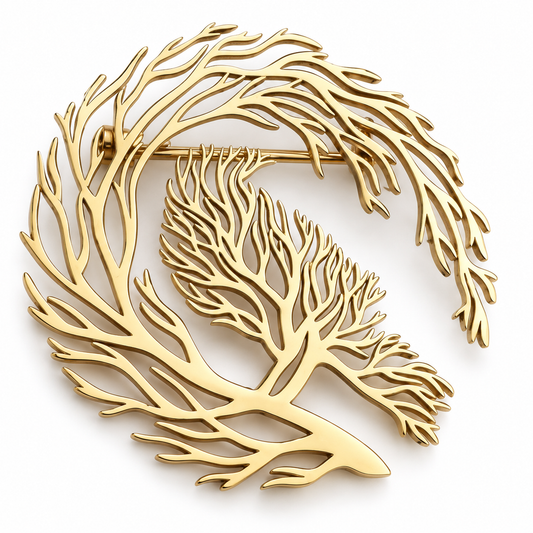 Broche racine de vie, acier inoxydable