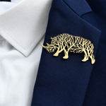 Broche rhinocéros arbre de vie - Vignette | Brochiva