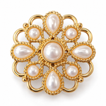 Broche rosace perlée - Vignette | Brochiva