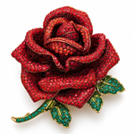 Broche rose cristalline - Vignette | Brochiva