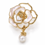 Broche rose nacrée perlée - Vignette | Brochiva