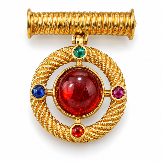 Broche sceau des quatre joyaux