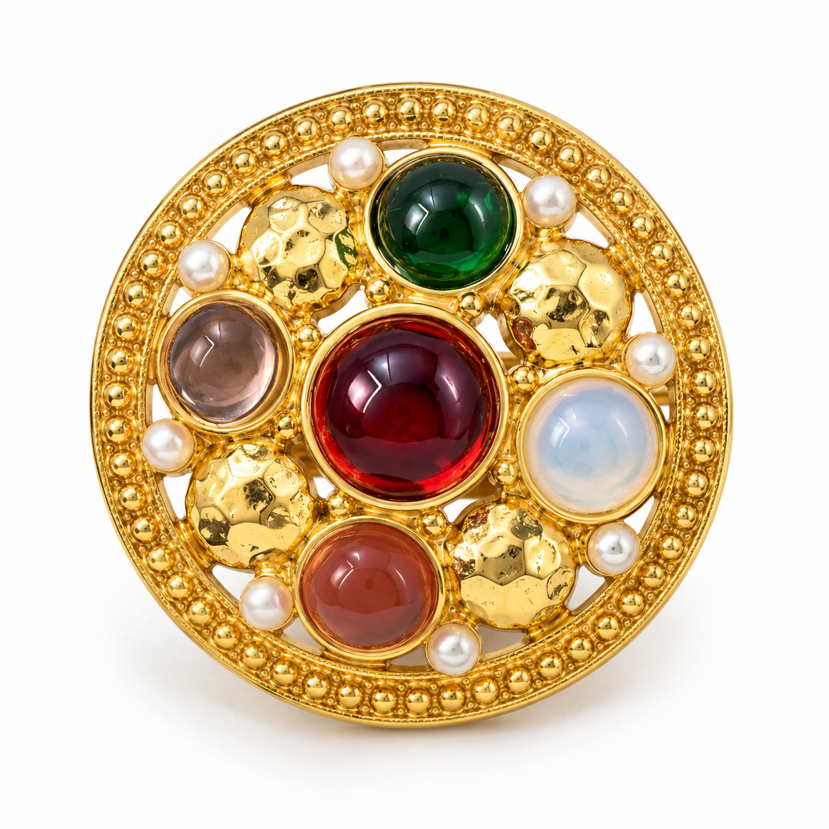 Broche sceptre des étoiles, finition dorée, alliage métallique