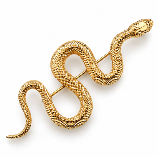 Broche serpent élégant, alliage métallique