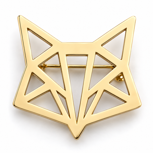 Broche tête de loup, acier inoxydable