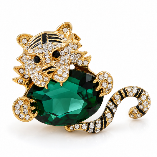 Broche tigre protecteur, alliage métallique