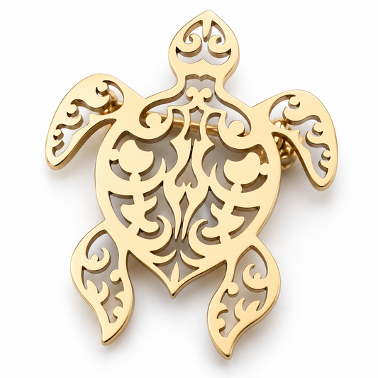 Broche tortue, acier inoxydable