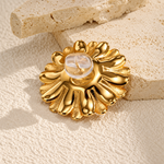 Broche tournesol métallique - Vignette | Brochiva