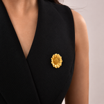Broche tournesol métallique - Vignette | Brochiva