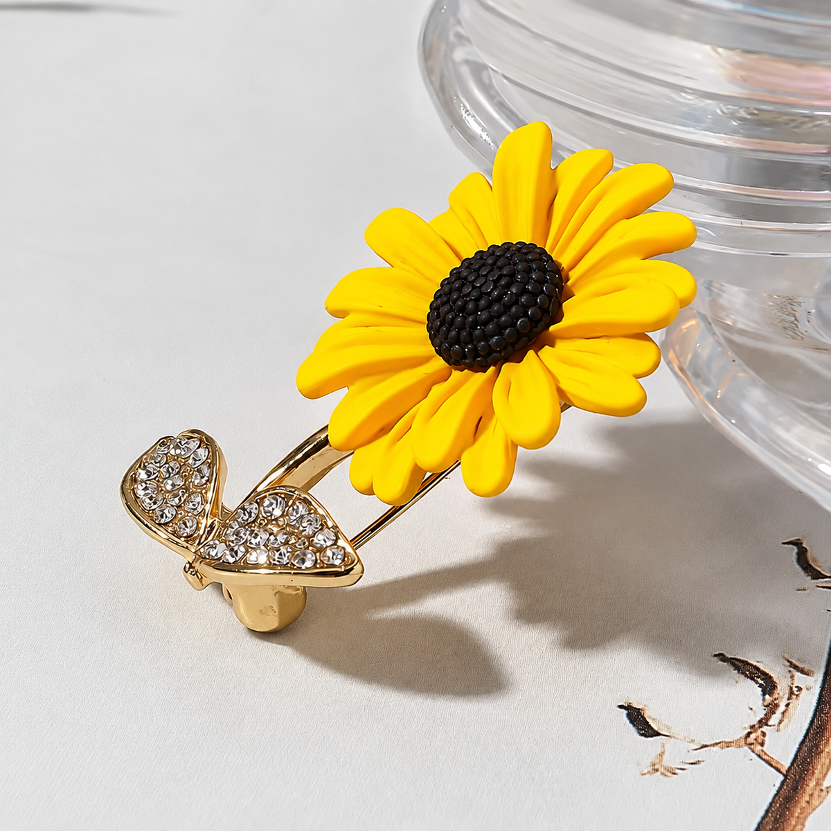 Broche tournesol vue complémentaire