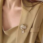 Broche rose nacrée perlée - Vignette | Brochiva